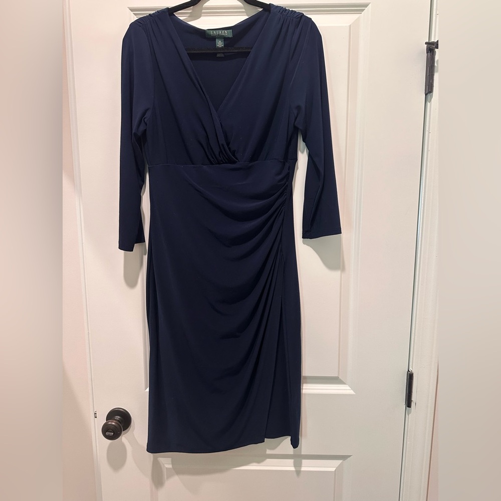Lauren Ralph Lauren Deep Blue Long Sleeve Dress